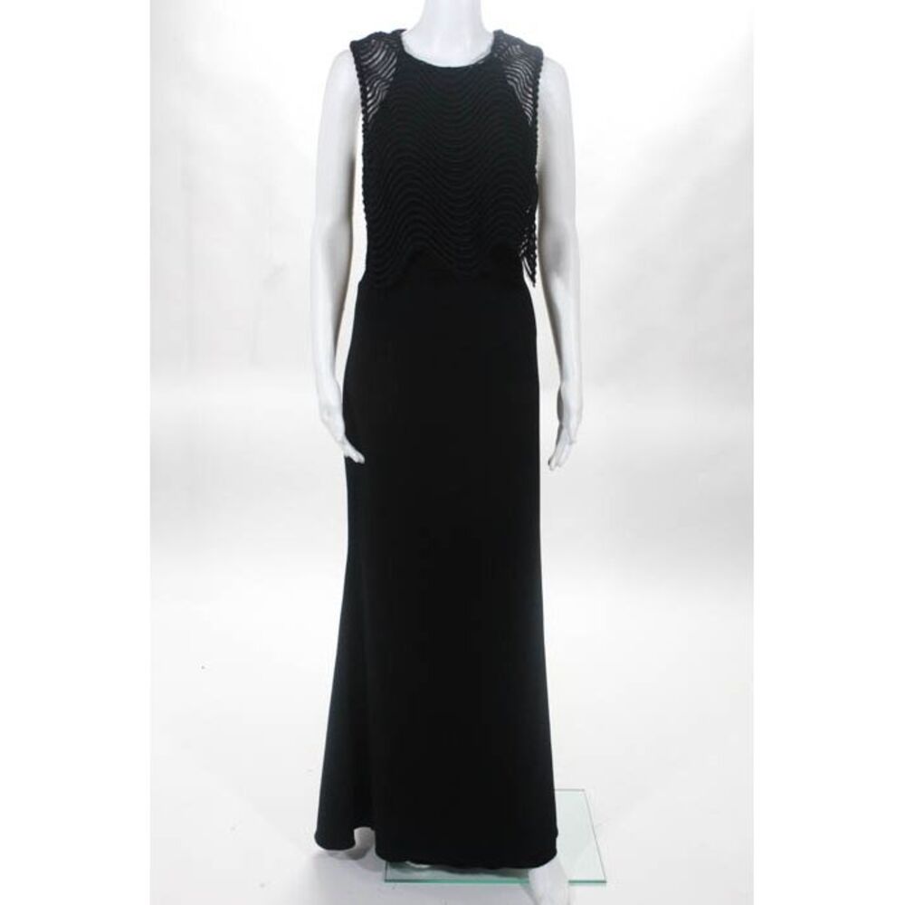 Badgley Mischka Black Jennifer Wave Popover Gown MSRP $650 Size 12 10887842